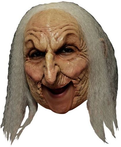 Masker oude heks wit haar