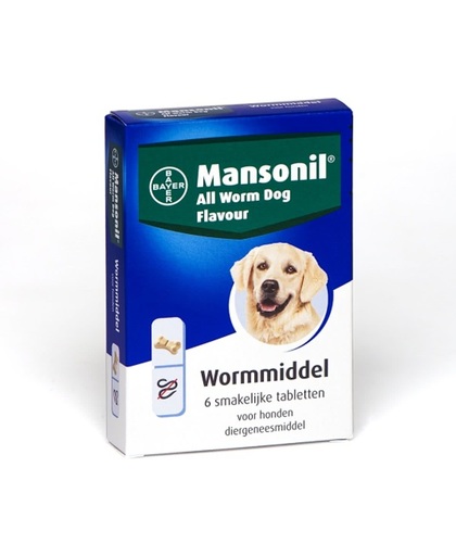 Mansonil All Worm - Dog Flavour 6 tabletten