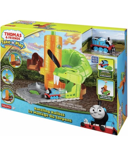 Mattel Thomas & Friends Take-n-Play Rattling Railsss autoracebaan - Thomas de trein