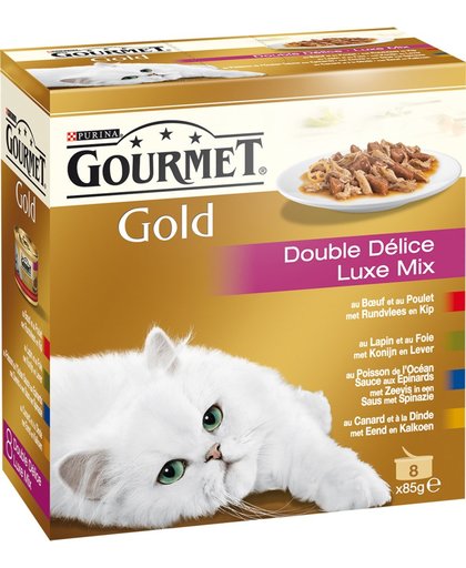 Gourmet Gold Luxe Mix Multipack - Kattenvoer - 8 x 85 gr