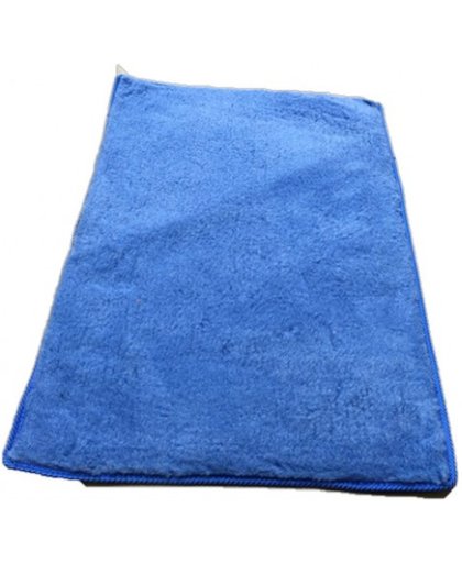 Vet bed afgebiesd blauw effen 75x50cm