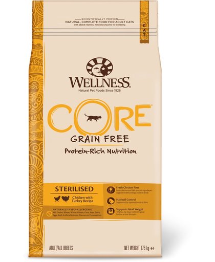 Wellness Core Grain Free Cat Sterilised Kip&Kalkoen 1.75 kg