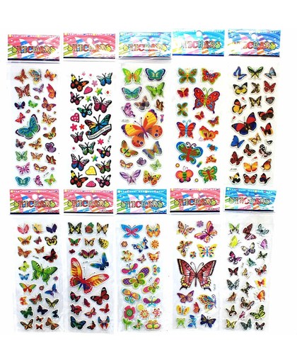 10 stickervellen vlinders