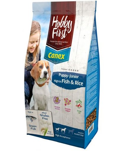 Hobbyfirst canex puppy/junior brocks rich in fish & rice hondenvoer 12 kg
