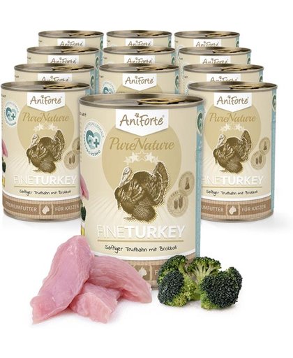 AniForte® - Kalkoen met broccoli - Natuurmenu voor katten - 12 x 400g
