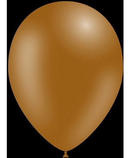 Feestballonnen bruin 26 cm pastel professionele kwaliteit 25 stuks voordeelpak