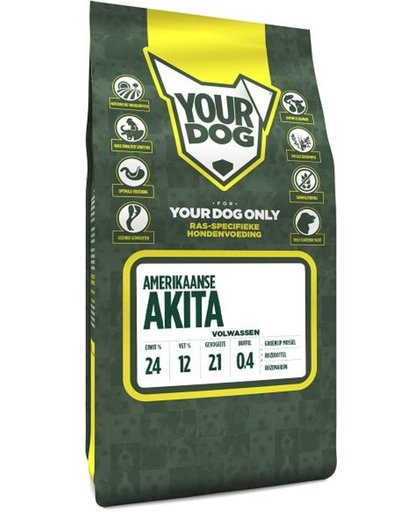 Yourdog amerikaanse akita hondenvoer volwassen 3 kg