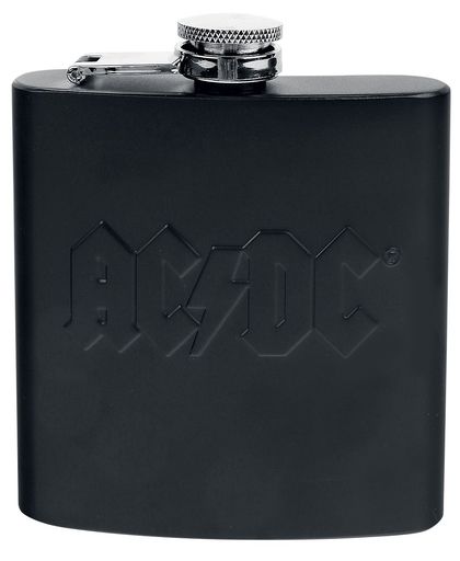 AC/DC Logo - Flachmann Drinkfles matzwart
