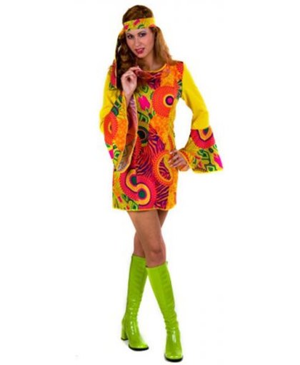 Kleurrijk psychedelisch hippie kostuum voor vrouwen