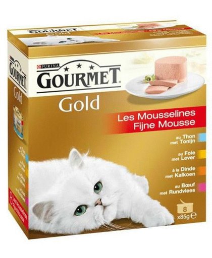 Gourmet Gold Fijne Mousse Multi Pack - Kattenvoer - 8 x 85 gr