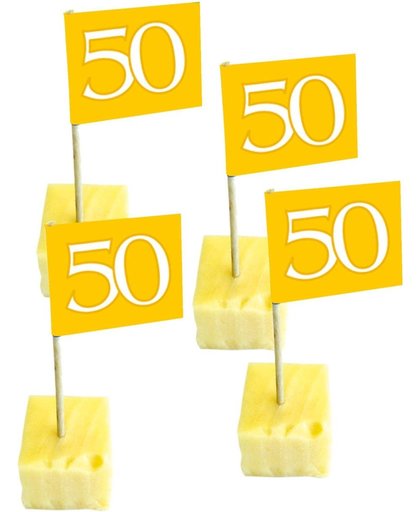 50 Jaar Gouden Vlagprikkers - 50 stuks