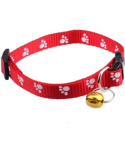 Rode Kleine verstelbare huisdieren halsbandje met belletje - NBH®