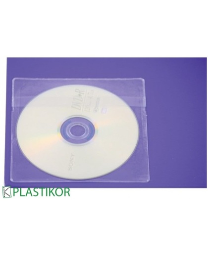 Zelfklevende CD hoesjes 132x132mm met klep  - 100 stuks