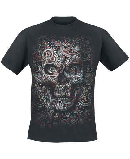 Spiral Skull Illusion T-shirt zwart