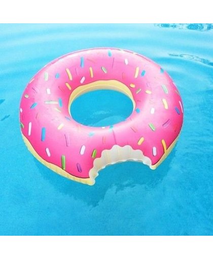 Grote opblaasbare roze donut zwemband - 118 CM