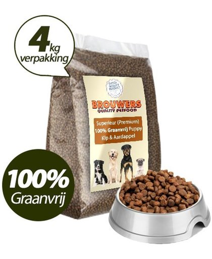 Graanvrij - Superieur (Premium) Puppy Kip & Aardappel - 4 kg - Graanvrij hondenvoer
