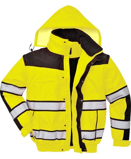 Portwest Hi-vis classic bomber jacket, Geel/Zwart, Maat M