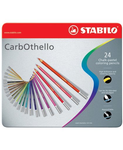 STABILO CarbOthello Kalk-Pastel Kleurpotloden - Metalen Etui 24 stuks
