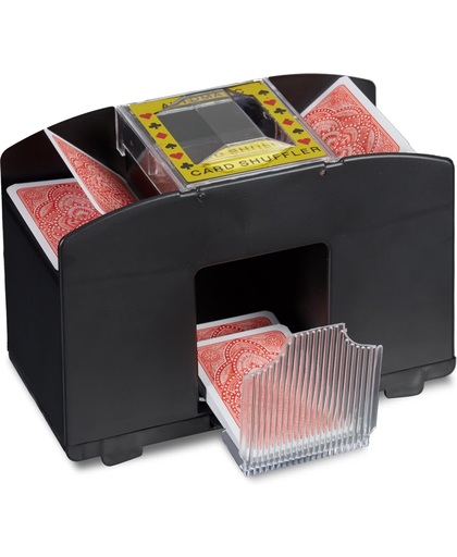 relaxdays automatische kaartschudmachine voor 4 decks, poker schudmachine