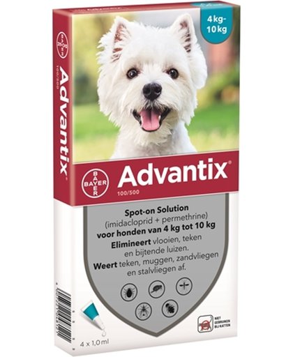 Advantix Spot-on 100/500 voor honden - 4 pipetten à 4 ml