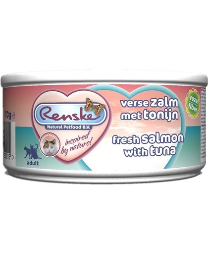 Renske Vers vlees - Kat - Verse zalm met tonijn - 24 stuks à 70 gram