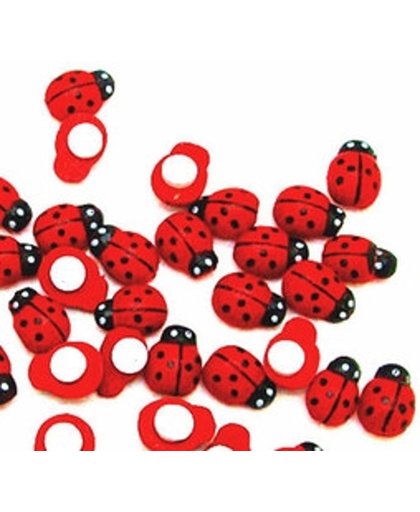 LeuksteWinkeltje Decoratie figuurtjes Lieveheersbeestjes Rood - 20 stuks 1cm
