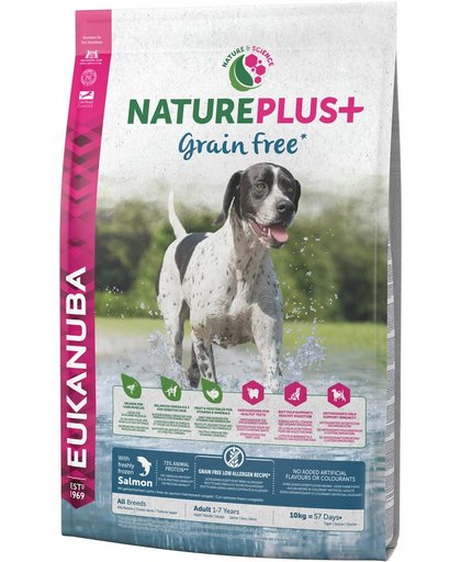 Eukanuba Natureplus+ Adult Grainfree All Breeds Zalm&Gevogelte&Rijst 10 kg