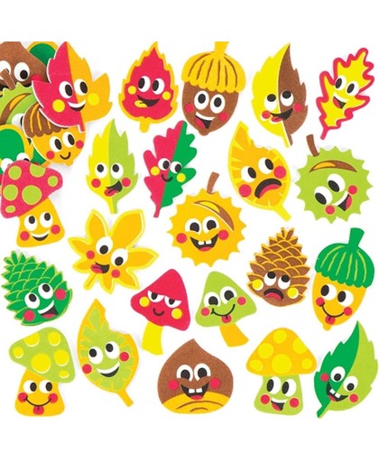 Foamstickers 'herfstvriendjes' voor kinderen om zelf te ontwerpen, maken en te presenteren - Creatieve herfstknutselset voor kinderen (120 stuks per verpakking)