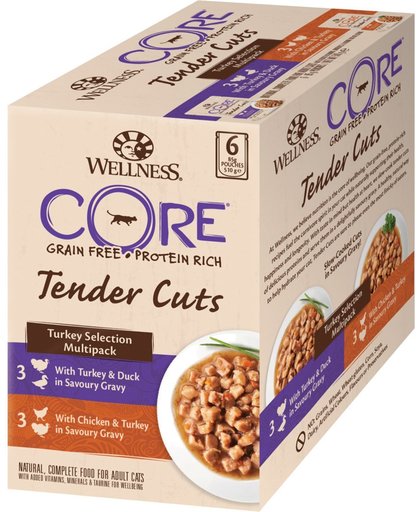 Wellness Core Tender Cuts Turkey Selection Kalkoen - 6 x 85 g
