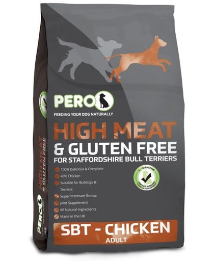 Pero high meat gluten free staffordshire bull terrier chicken adult hondenvoer 12 kg