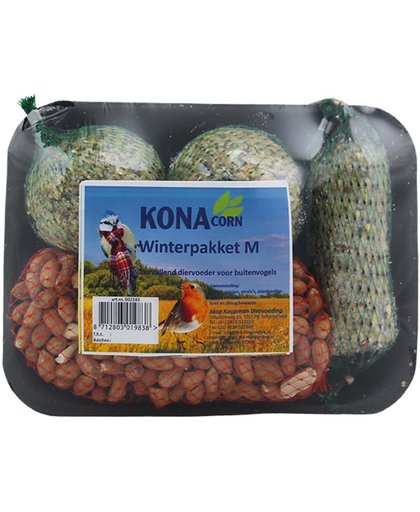 Konarcorn Buitenvogel Winterpakket M - Mezenbollen En Pindanetje - 2 Pakketten