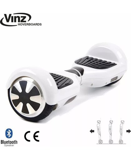 Vinz Hoverboard incl. Bluetooth Boxen & LED 6,5 inch - Wit