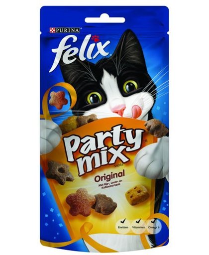 FELIX Snack Party Mix - Original - Kattensnack - 8 x 60 gr