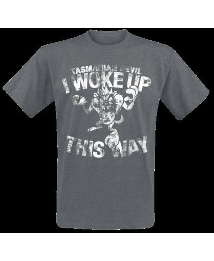 Looney Tunes Tasmanian Devil - I Woke Up This Way T-shirt donkergrijs gemêleerd