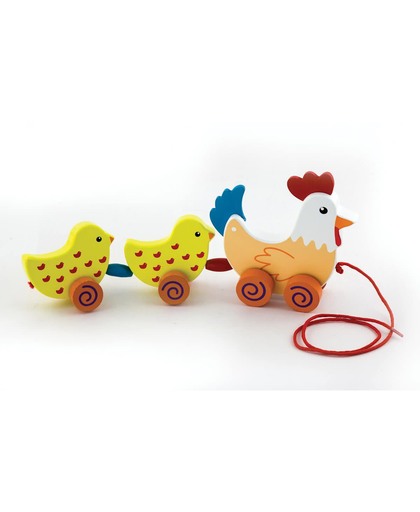 Viga Toys - Trekdier - Kip met Kuikens