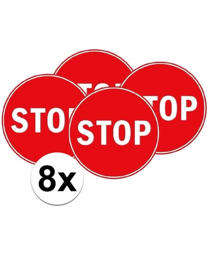 8x Stopbord stickers 15 cm