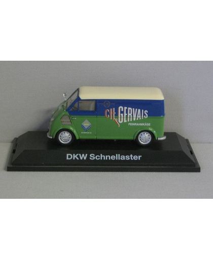 DKW Schnellaster Kasten 'Gervais' 1:43 Schuco Groen / Blauw / Beige 02395