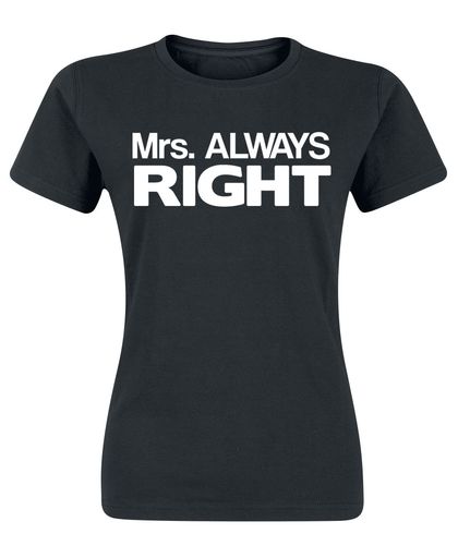 Mrs. Always Right Girls shirt zwart