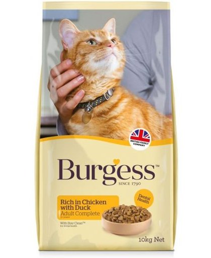 Burgess cat adult rijk aan kip en eend kattenvoer 10 kg