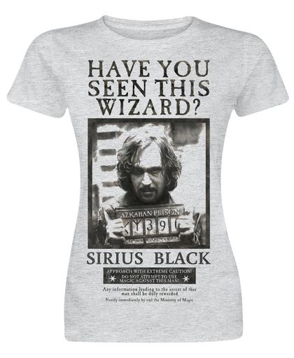 Harry Potter Sirius Wanted Girls shirt lichtgrijs gemêleerd
