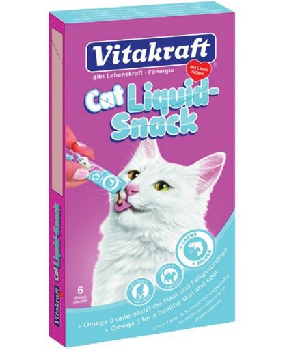 Vitakraft Cat Liquid Snack Kip & Taurine - Kat - Snack - 5 x 123 gr