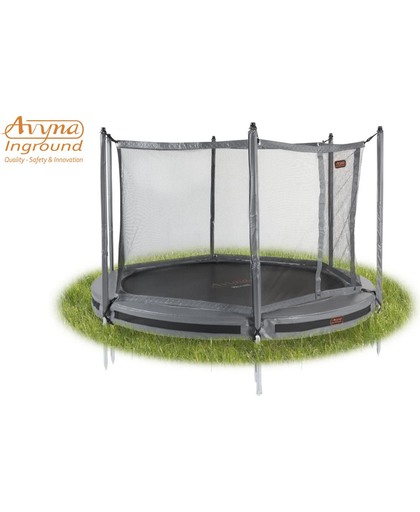 Avyna InGround trampoline PRO-LINE 2,45 (08 ft) Grijs + net + InGround Tool Set (combi)