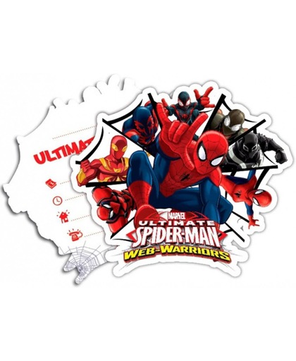 Spiderman Warriors uitnodigingen 6 stuks