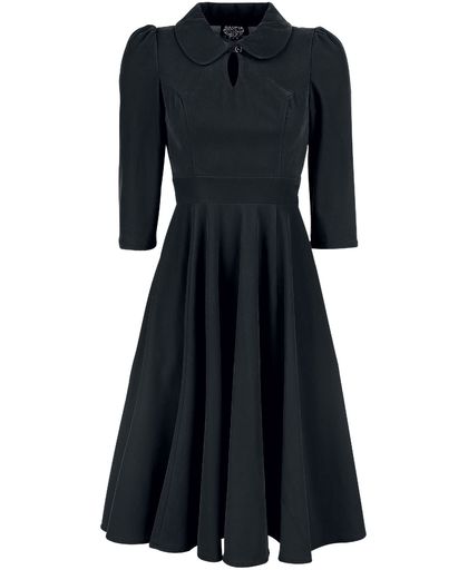 H&R London Glamorous Velvet Tea Dress Jurk zwart