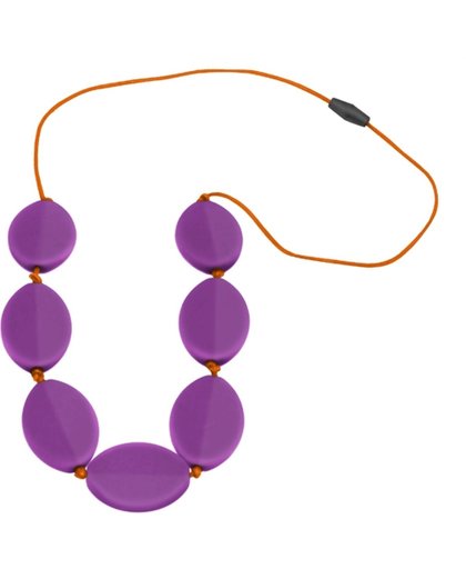 Jellystone Designs Caru Necklace - Kauwketting - Purple Grape with Orange cord