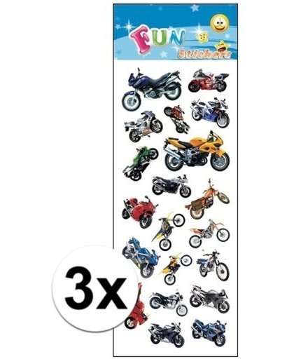 3x Stickervel motorfietsen - 20 stickers per velletje