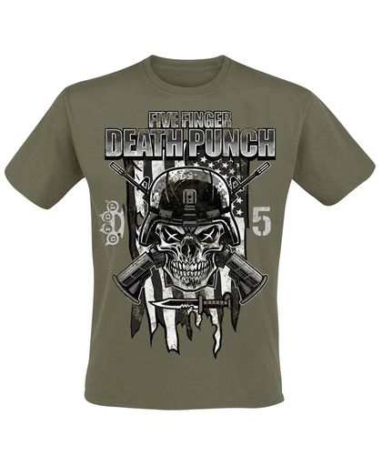 Five Finger Death Punch Infantry Special Forces T-shirt olijf
