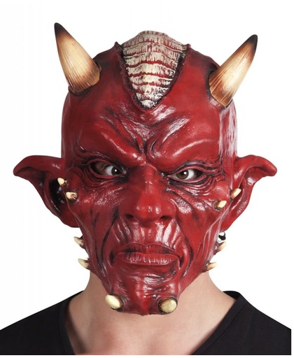 Latex duivel masker Lucifer voor volwassenen