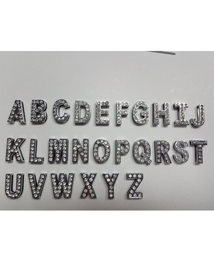 Rhinestones letters klein voor aan de riem te schuiven - X