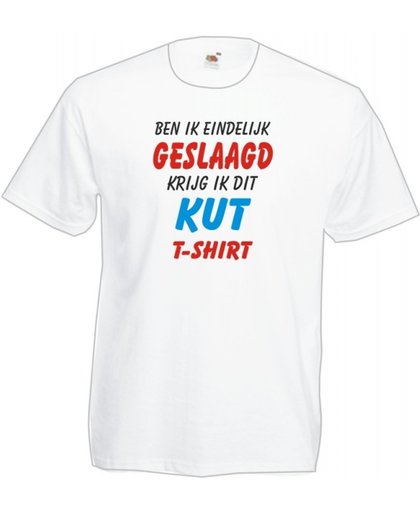 Geslaagd Unisex T-shirt GESLAAGD Kut T-shirt WIT maat XXL